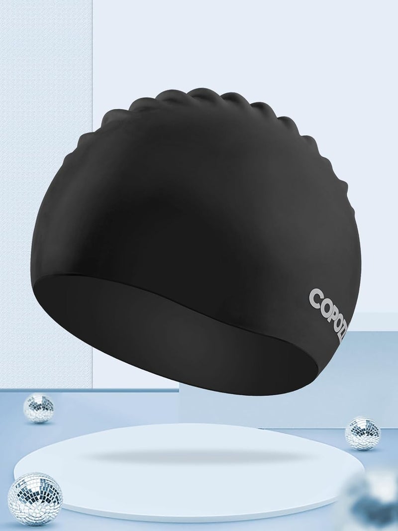 Copozz Adult Swim Caps, Silicone Waterproof Comfortable Swimming Cap for Women, Long and Short Hair - Image 2